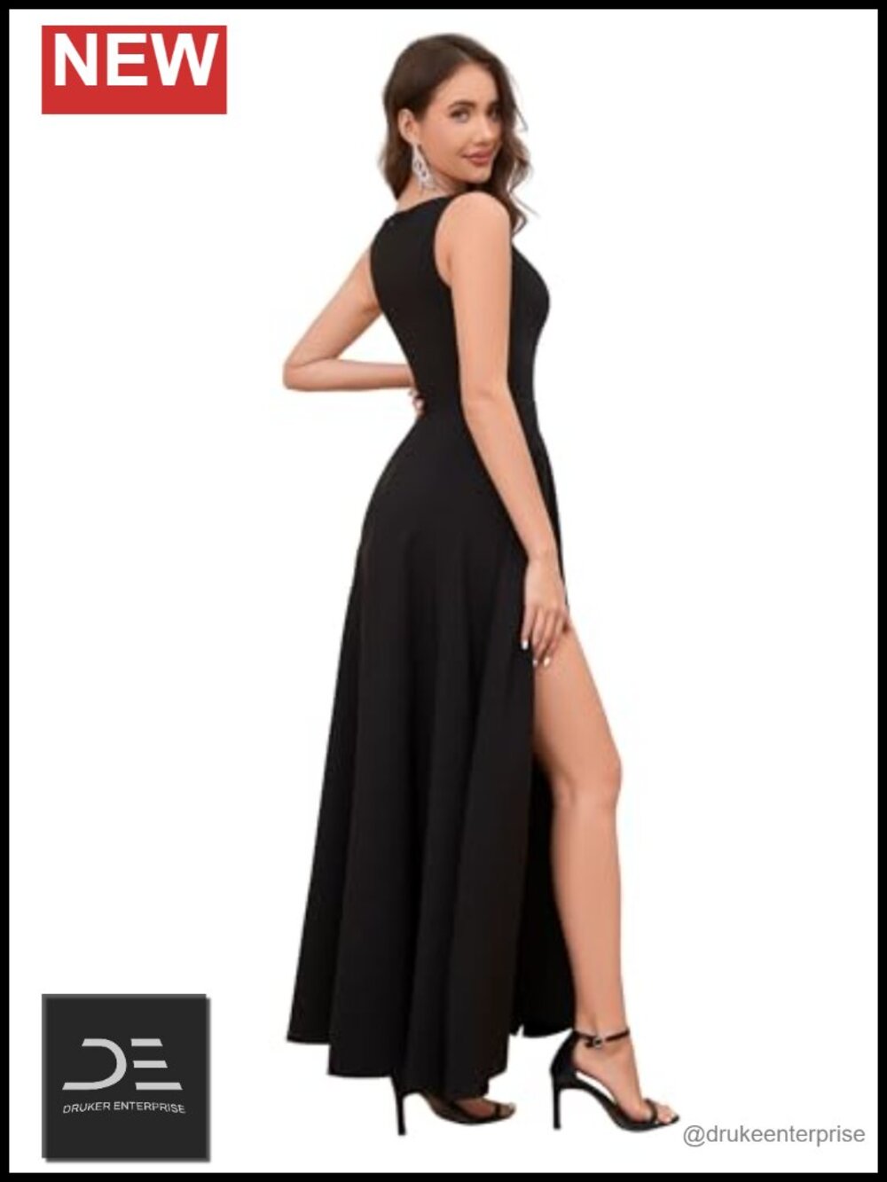 Women's V Neck Sleeveless Split Formal Dress Cocktail Party Prom Long Dresses